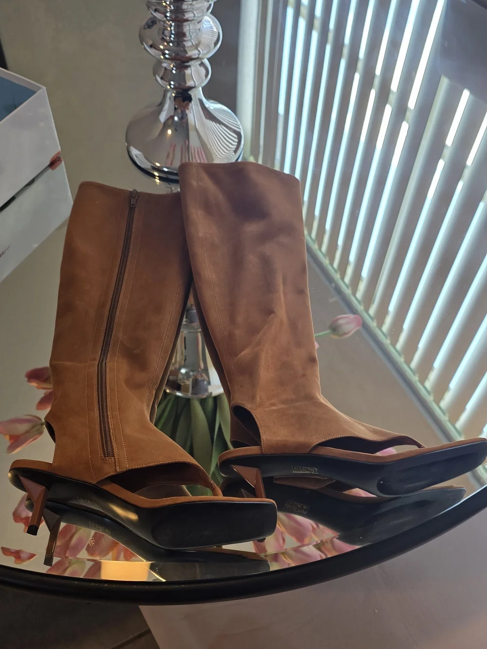 Jeffrey Campbell Chestnut Brown Over-the-Knee Suede Boots